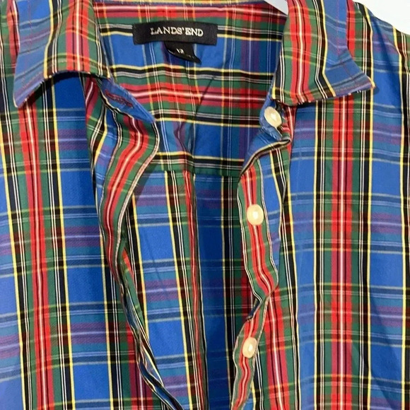 Lands End Ladies Long Sleeve Shirt Blouse Size 12 - Picture 1 of 8